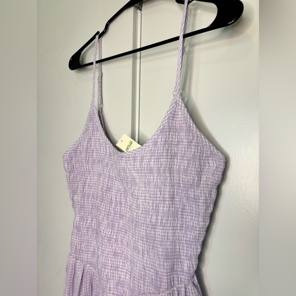 AERIE NWT LILAC GINGHAM DROP WAIST MIDI DRESS SZ MEDIUM - Picture 4 of 10